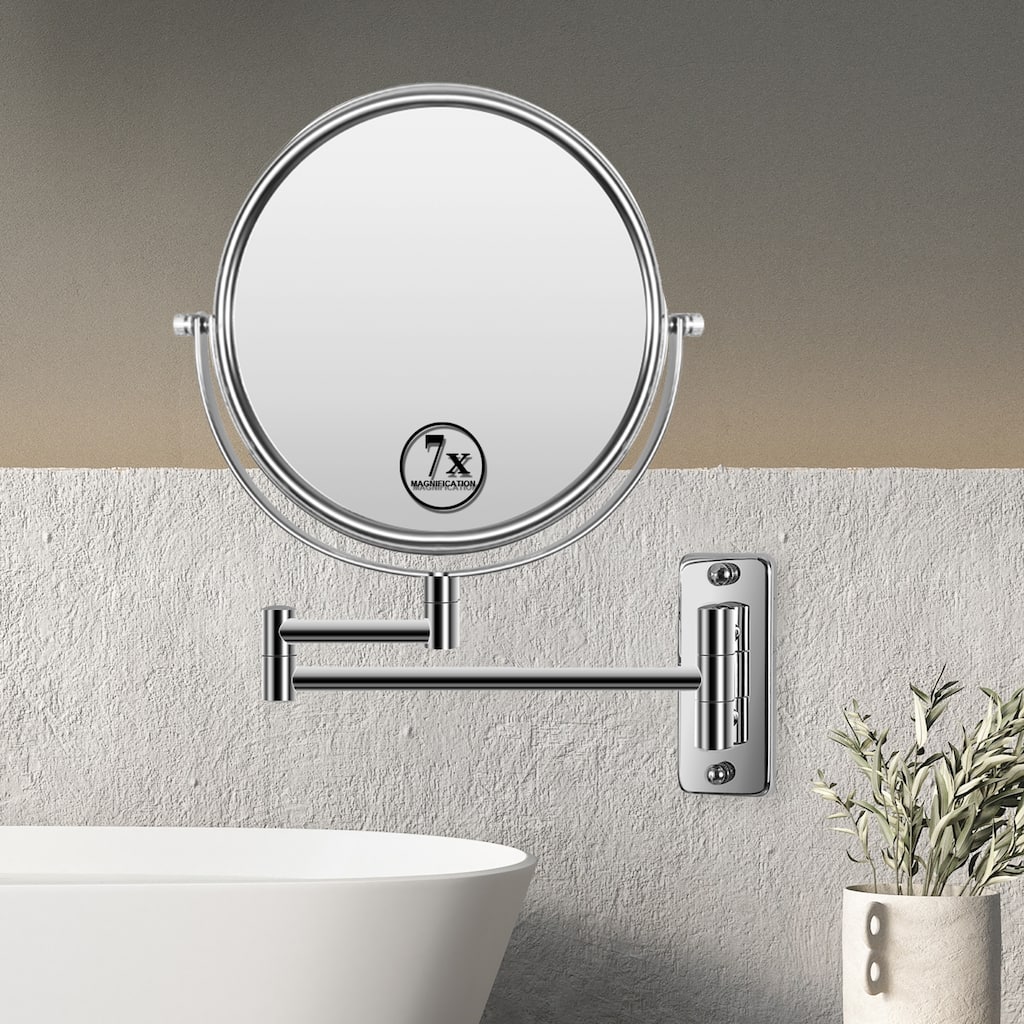 Hansabenne 8" x 8" Wall Mounted Makeup Mirror Double Sided Magnifying Mirror