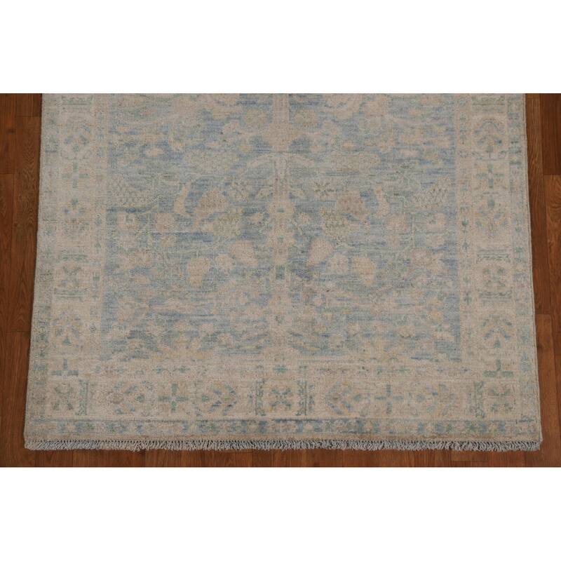 Vegetable Dye Oushak Turkish Oriental Area Rug Handmade Wool Carpet - 3'11" x 4'11"