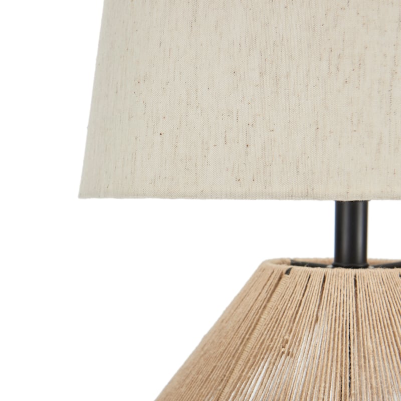 Nourison 23" Coastal Natural Woven Tan Jute Table Lamp