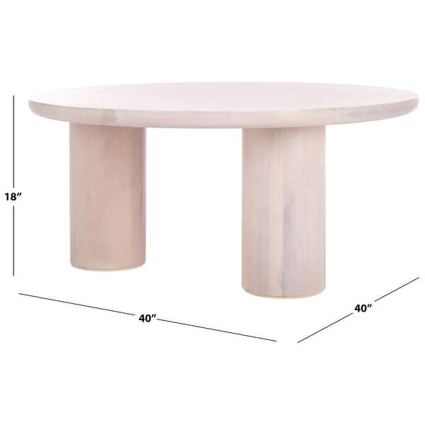 dimension image slide 2 of 4, SAFAVIEH Home Mork 3-Leg Round Top Coffee Table - 40" W x 40" D x 18" H