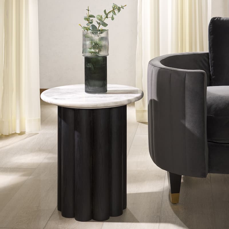 SAFAVIEH Couture Roxiella Marble Accent Table - 18"W x 18"D x 20"H