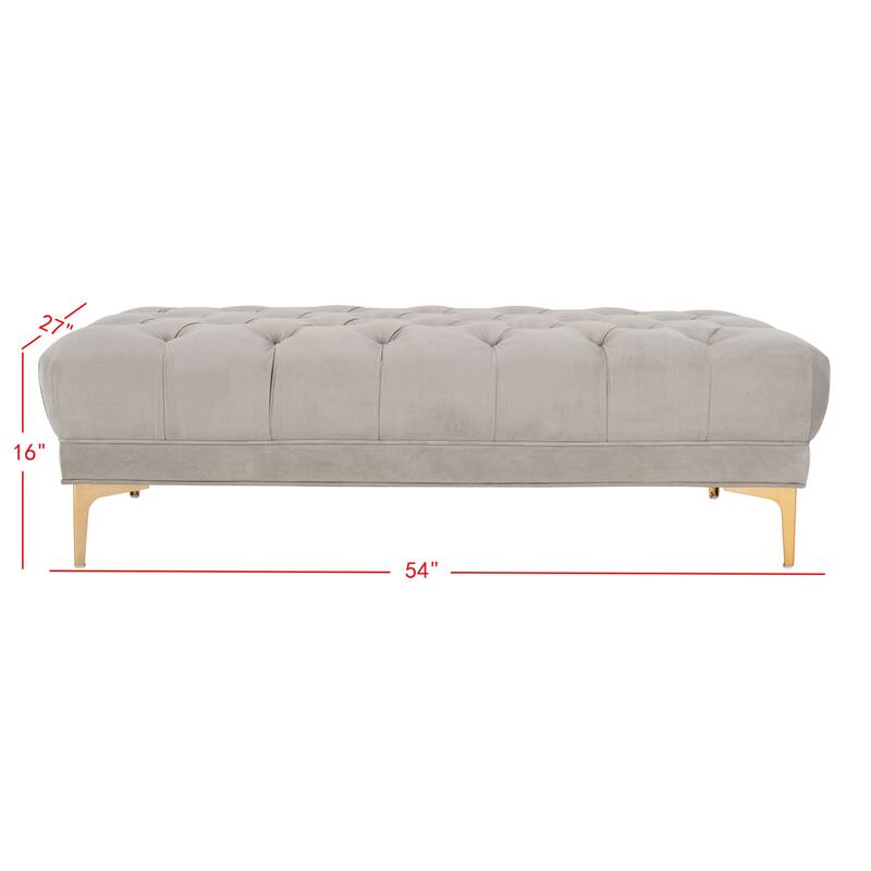 SAFAVIEH Rennie Navy/ Brass Tufted Rectangular Bench - 54" x 27" x 16" - 54Wx27Dx16H