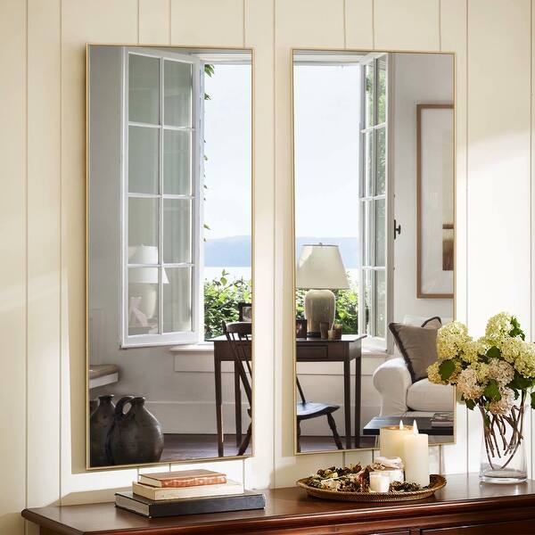 Shop Aluminum Alloy Right Angle Full Length Mirror Hanging Or