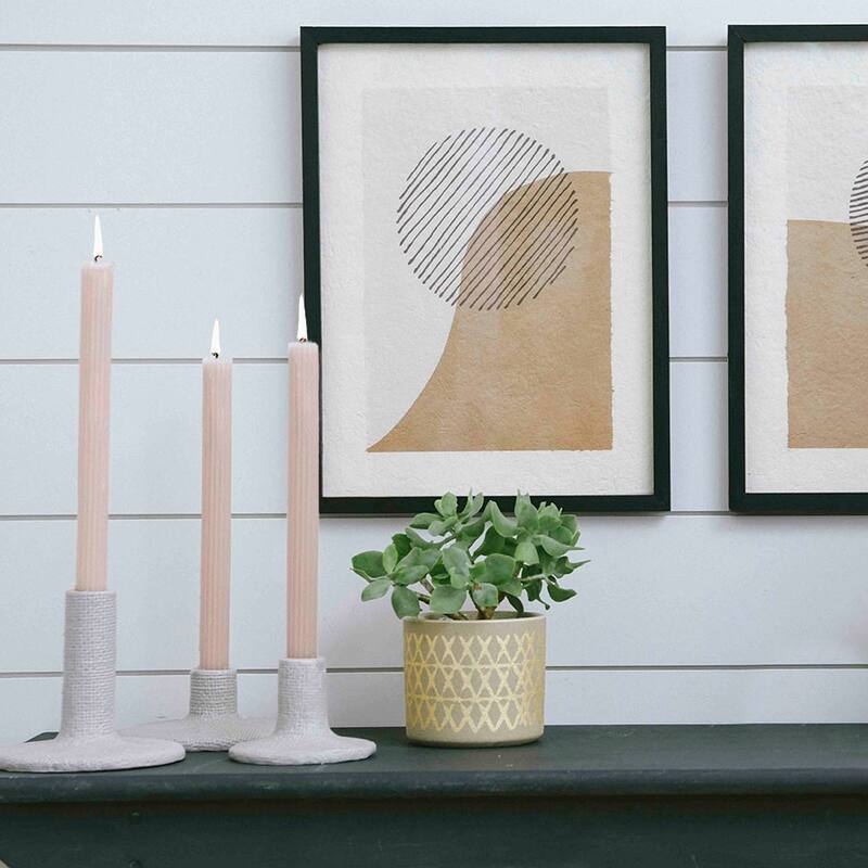Stoneware Taper Candle Holders