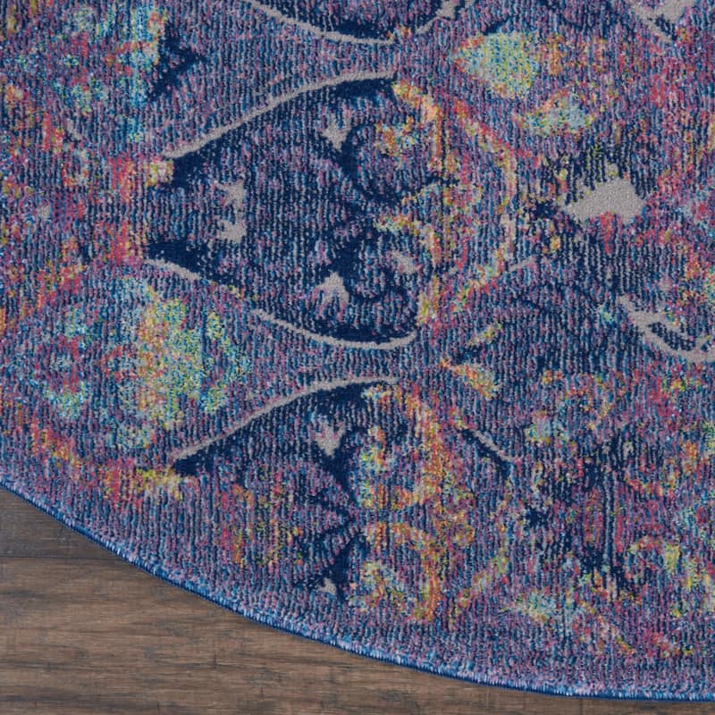 Jesuc Power Loomed Distressed Geometric Non Skid Area Rug By HomeRoots - 72' X '72' X '0.5