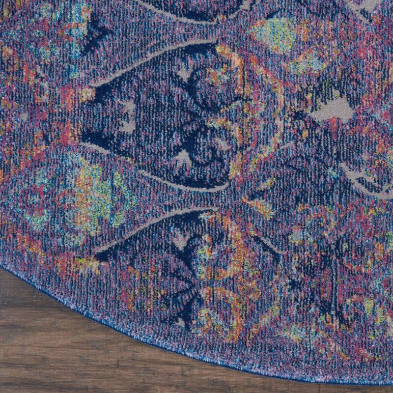 Jurif Power Loomed Distressed Geometric Non Skid Area Rug By HomeRoots - 48' X '48' X '0.5
