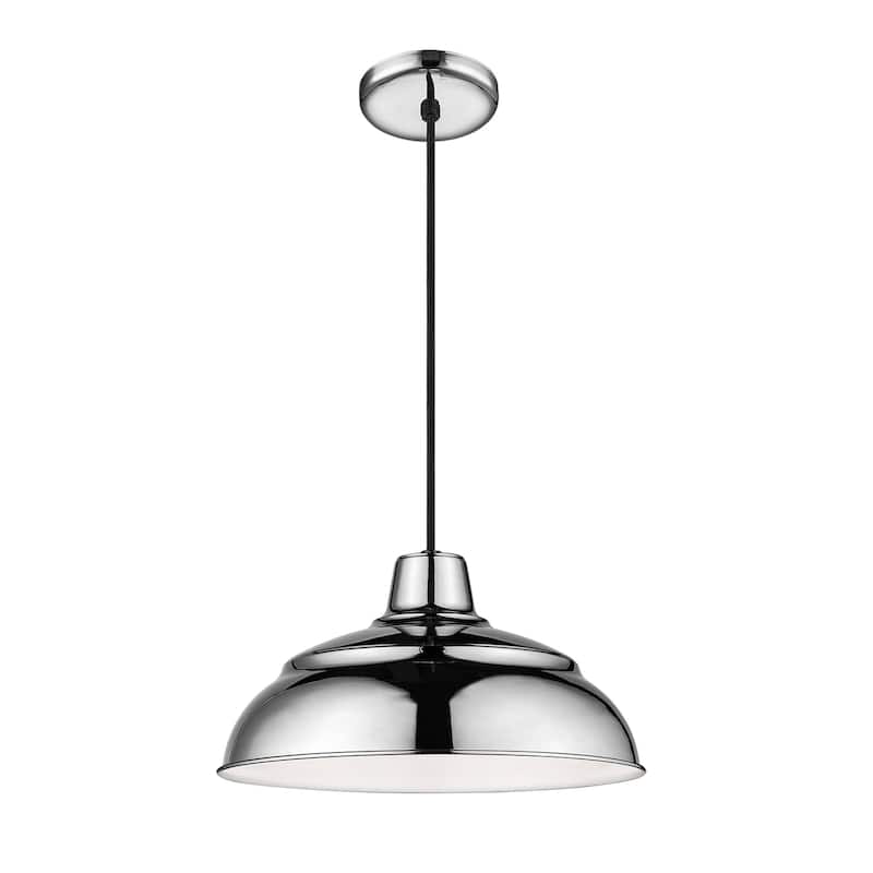 R Series 1-Light Cord Hung Warehouse - Polished Nickel - 14