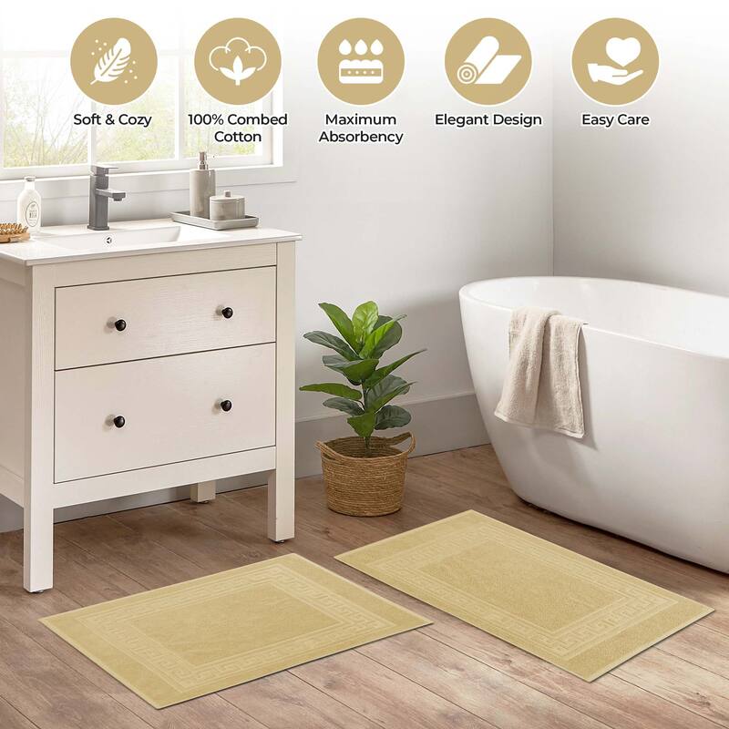 Superior Plush & Absorbent 900 GSM Cotton Bath Mat - (Set of 2)