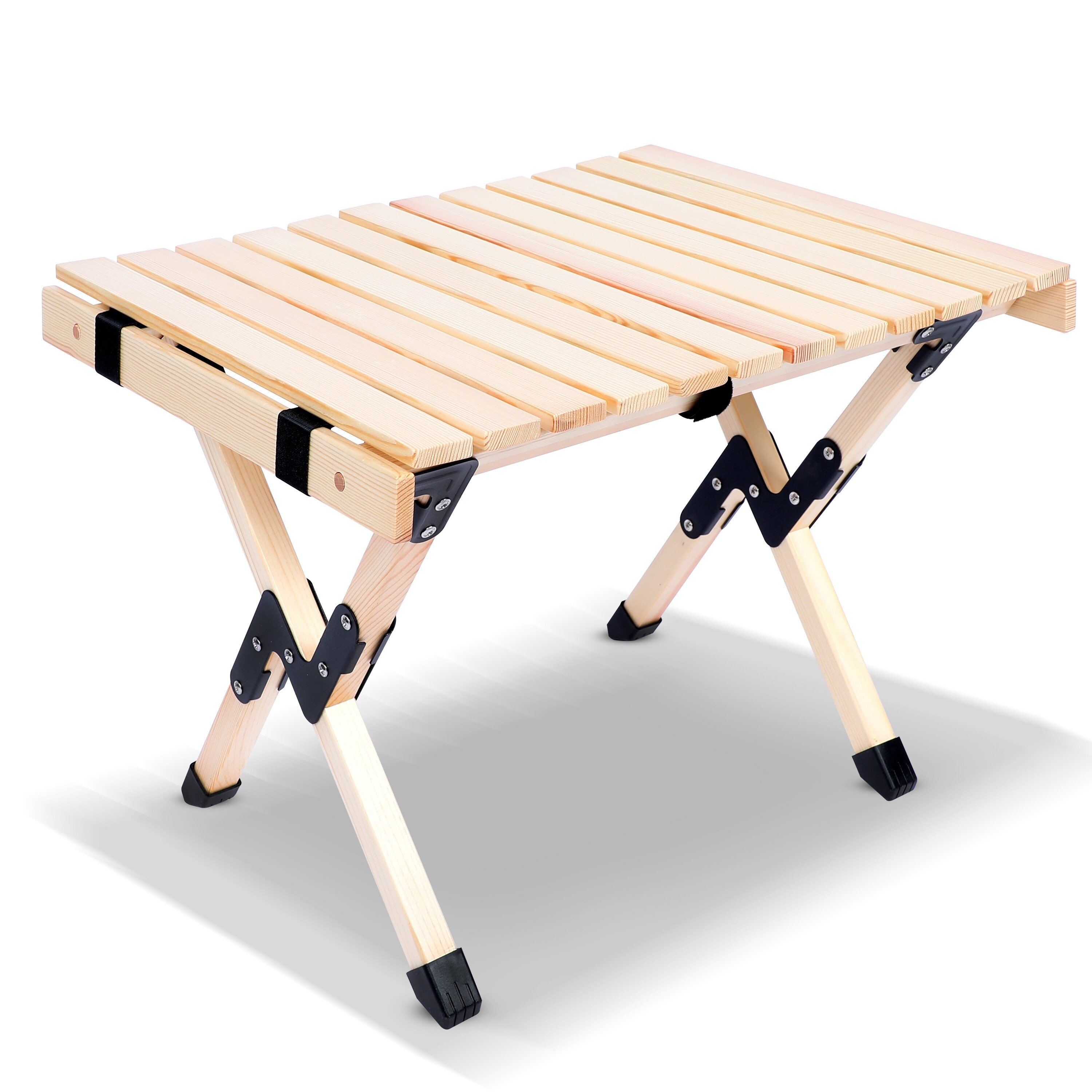23.2 inch Folding Wooden Picnic Table Portable Roll Up Camping