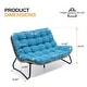 preview thumbnail 28 of 48, Double Papasan Chair Loveseat with Cushion, All-weather PE Rattan and Metal Frame for Indoor Outdoor
