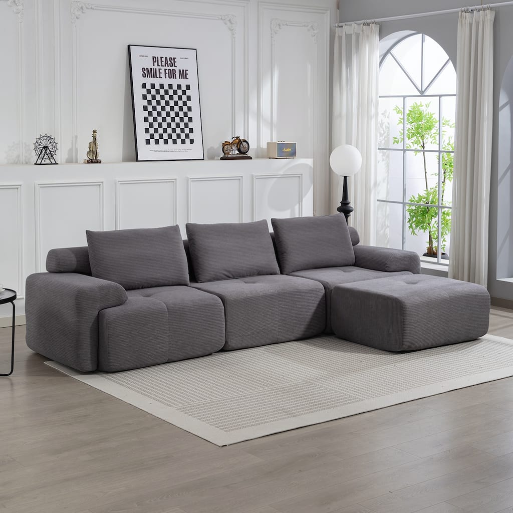 L-Shaped Sectional Couches for Living Room with Memory Foam