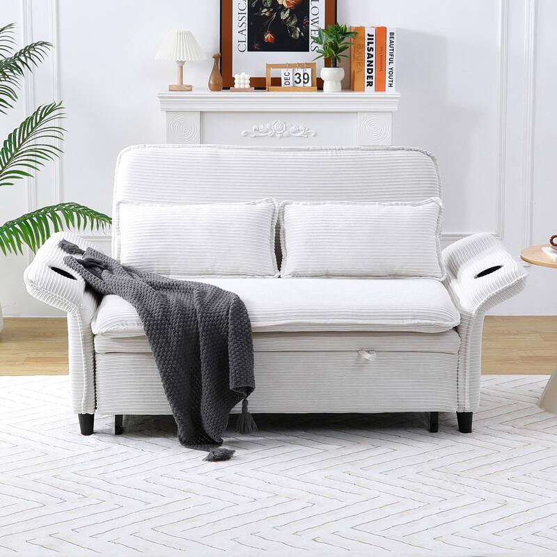 Striped Fabric Multifunctional Sofa Bed