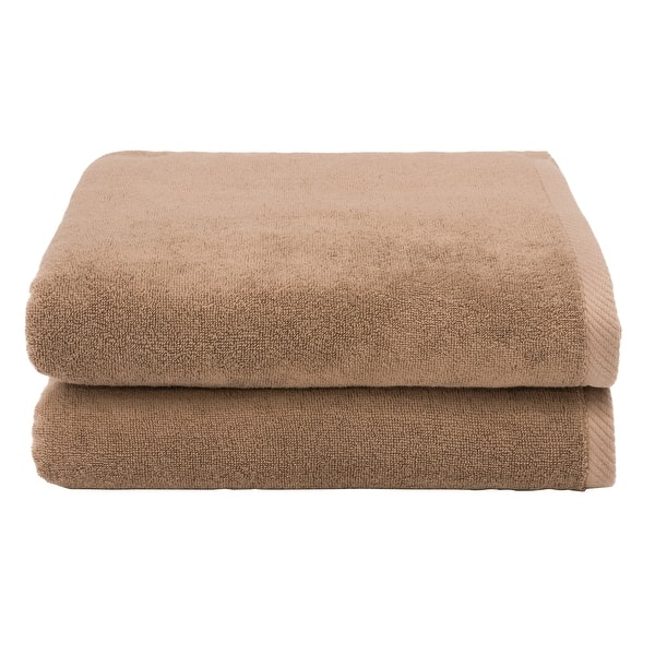 slide 2 of 12, Authentic Hotel and Spa 100% Turkish Cotton Ediree Bath Towels - Set of 2 Cocoa