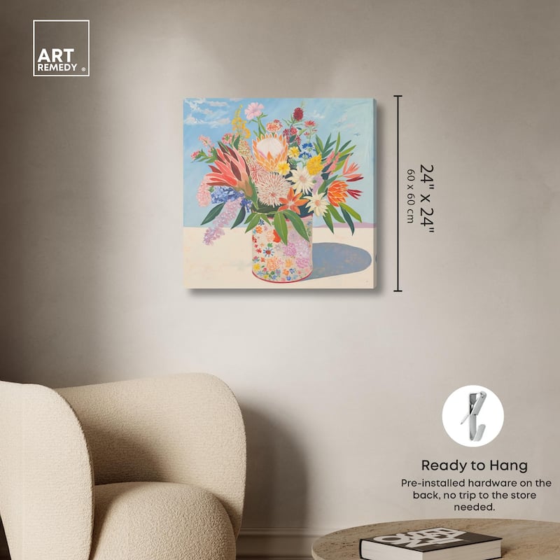 Floral Tin Canvas by Art Remedy, Gallery Wrapped