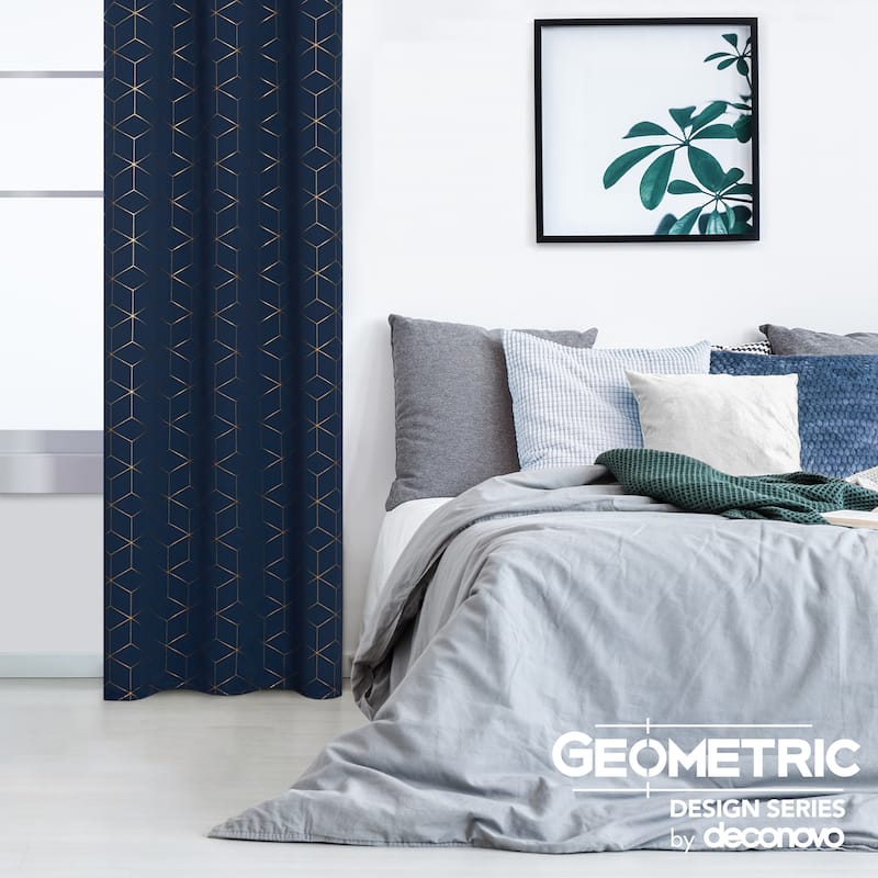Deconovo Gold Diamond Curtains Panel Pair(2 Panel)
