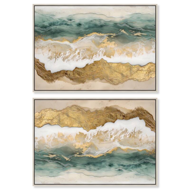 Early Morning Greece Canvas by Art Remedy - 30" x 20" - Gold