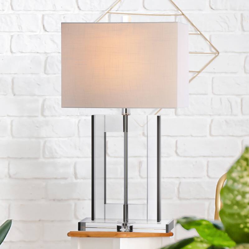 Day 26" Crystal LED Table Lamp, Clear/Black by JONATHAN Y