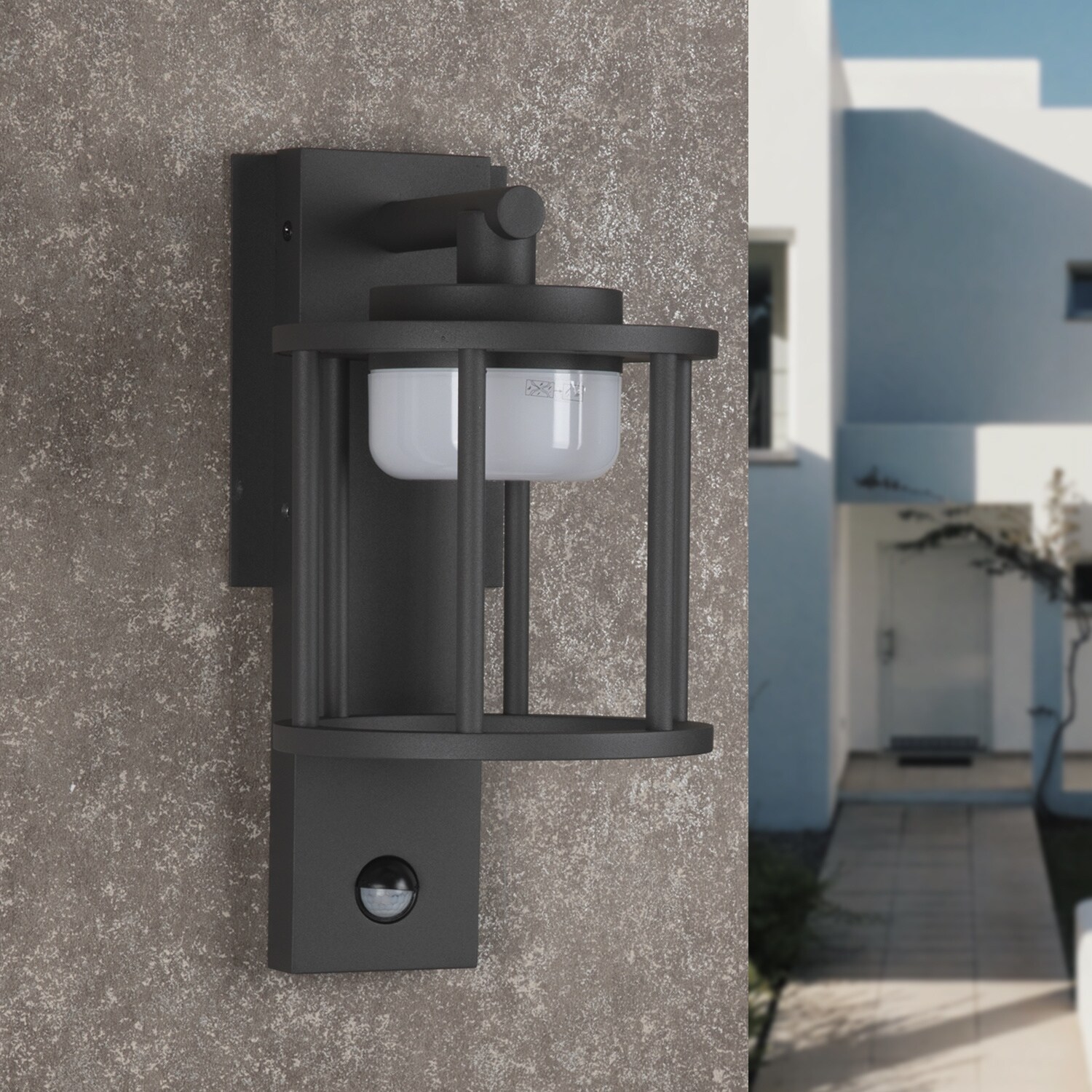 Grey porch light outlet