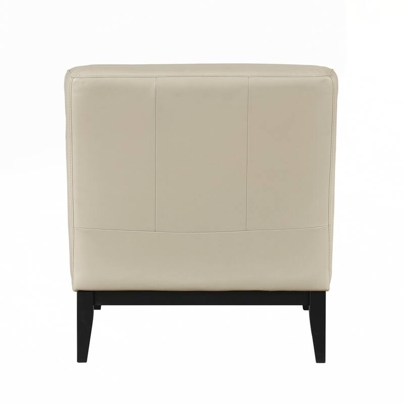 Upholstered Accent Chair Cushion Seat Back with Solid Wood Leg