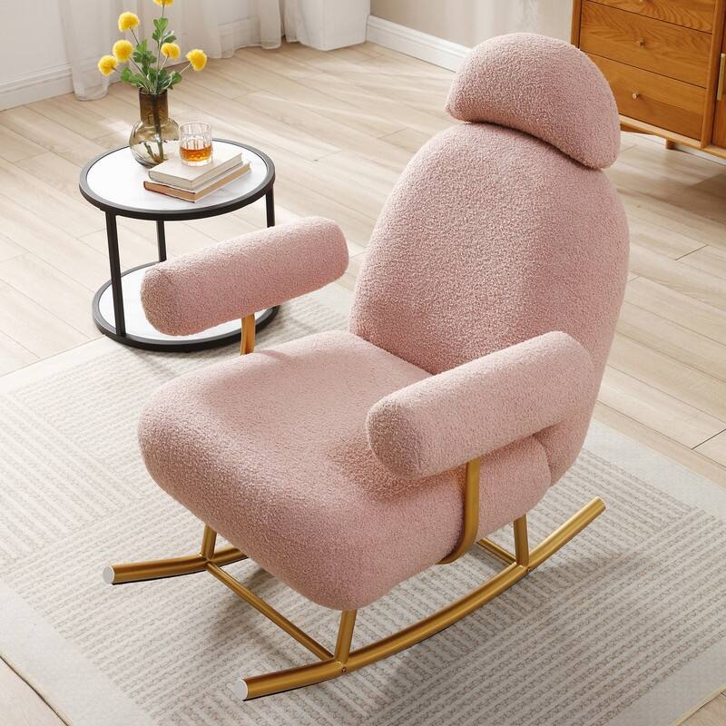 Rocking Chair with Gold Metal Frame