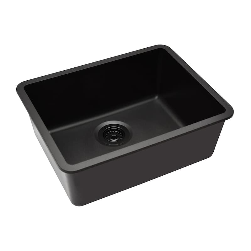 23" x 18" Quartz Kitchen Sink, Single Bowl Sink, Drop-in Sink, Undermount Sink, Granite Kitchen Sink, with Steel... - 23"x18"