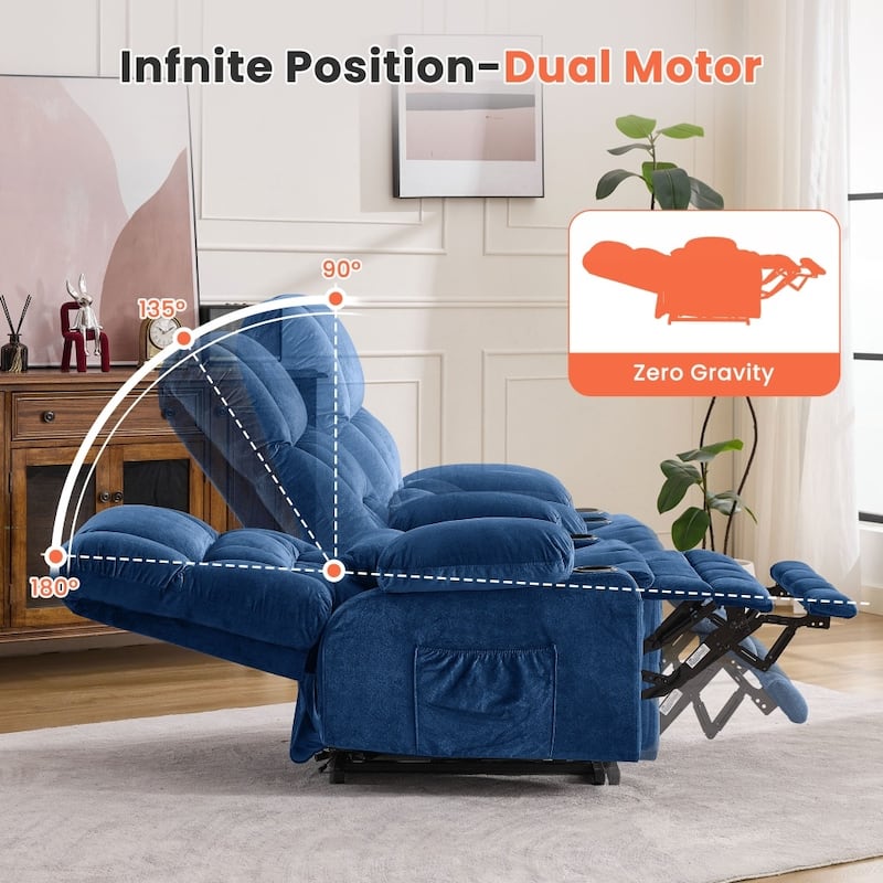 Dual Motor Large Power Lift Recliner Chair with Knead the Waist and Heat