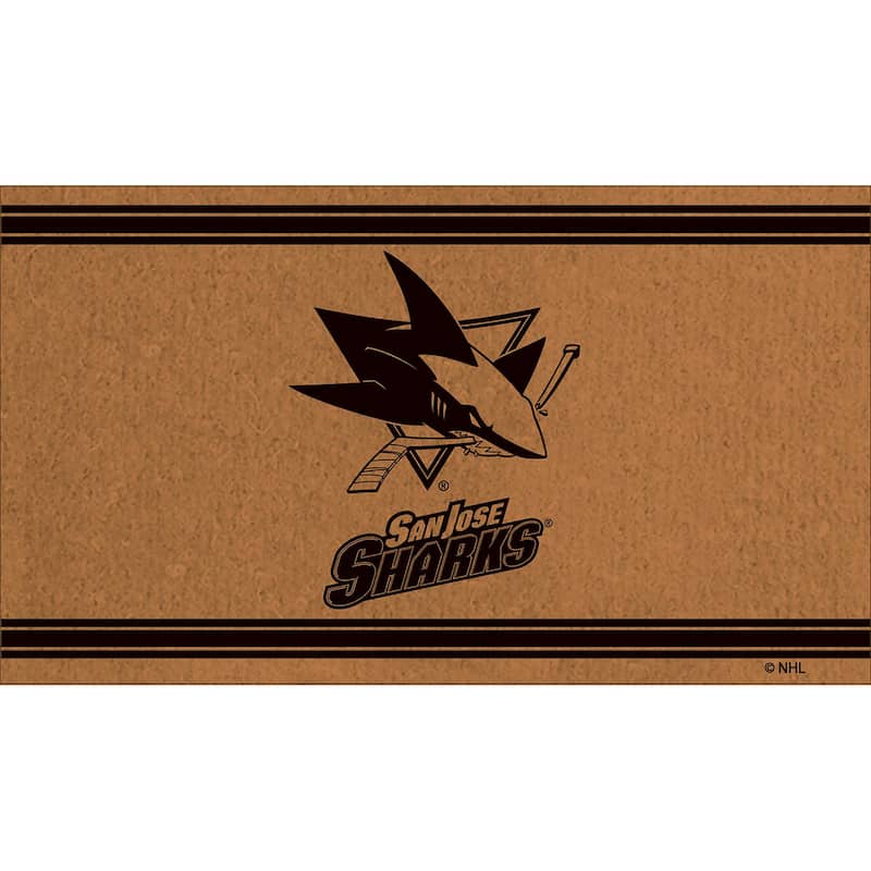 San Jose Sharks Monochrome Indoor/Outdoor Coir Door Mat - 28" x 16"