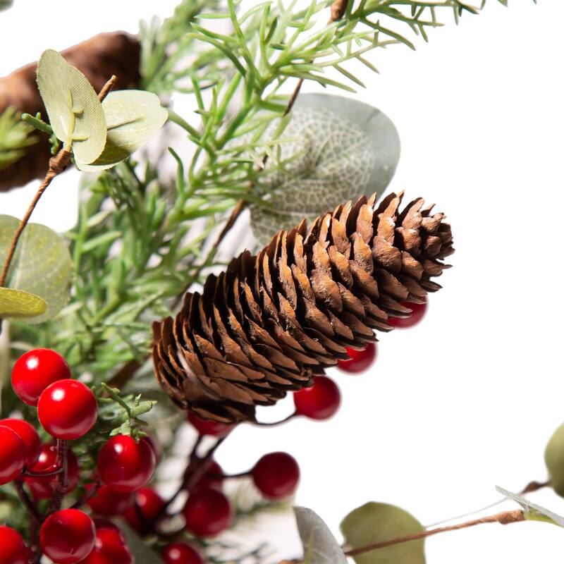 Glitzhome 20"H Christmas Floral Table Tree Decor
