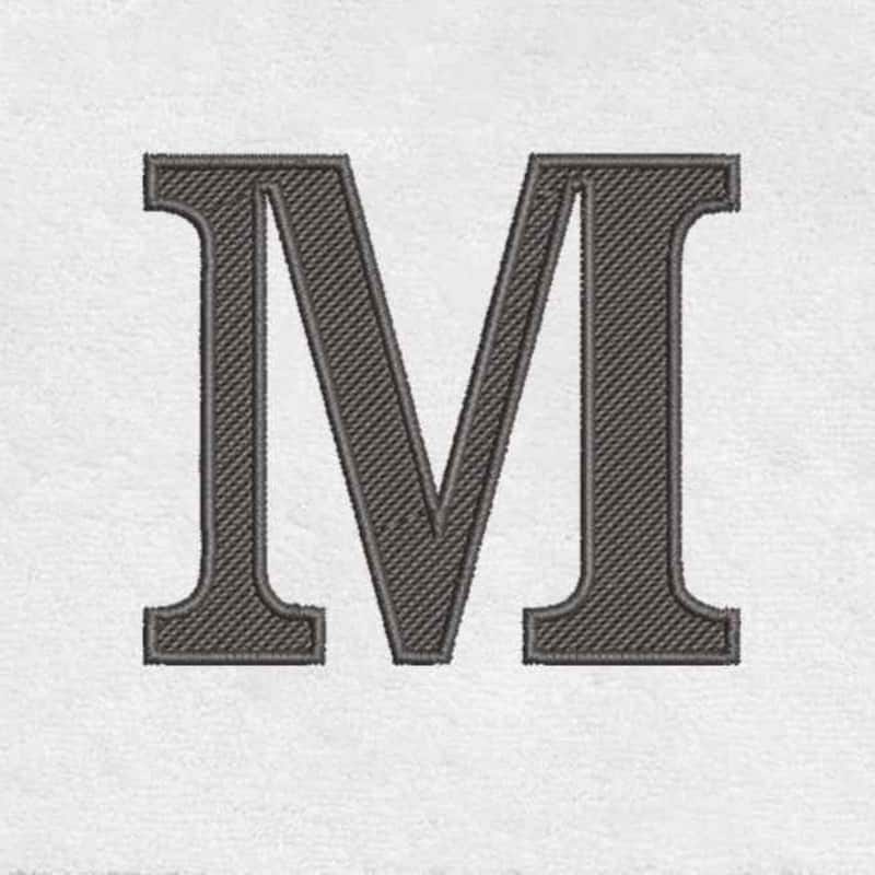 Avanti Linens Wht/Gry Block Monogram Hand Towel - Hand Towel