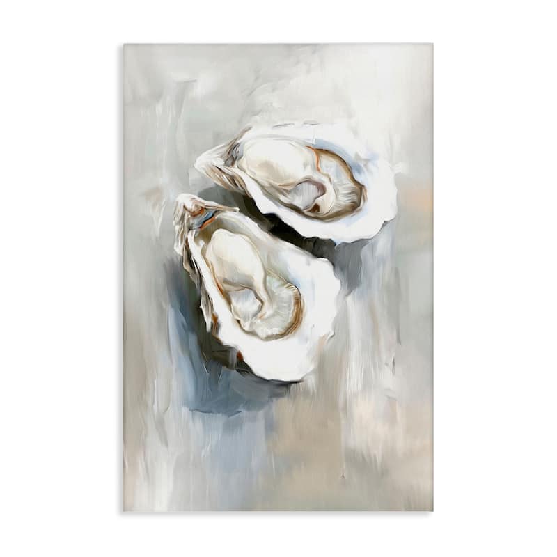 Stupell Two Oysters Seashell Mirage Canvas Wall Art Design By Ramona Murdock - 30 x 45