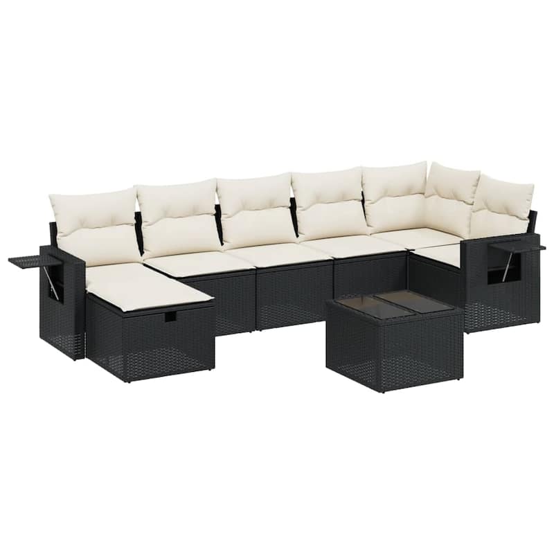 vidaXL Garden Sofa Set Beige/Black/Brown/Grey