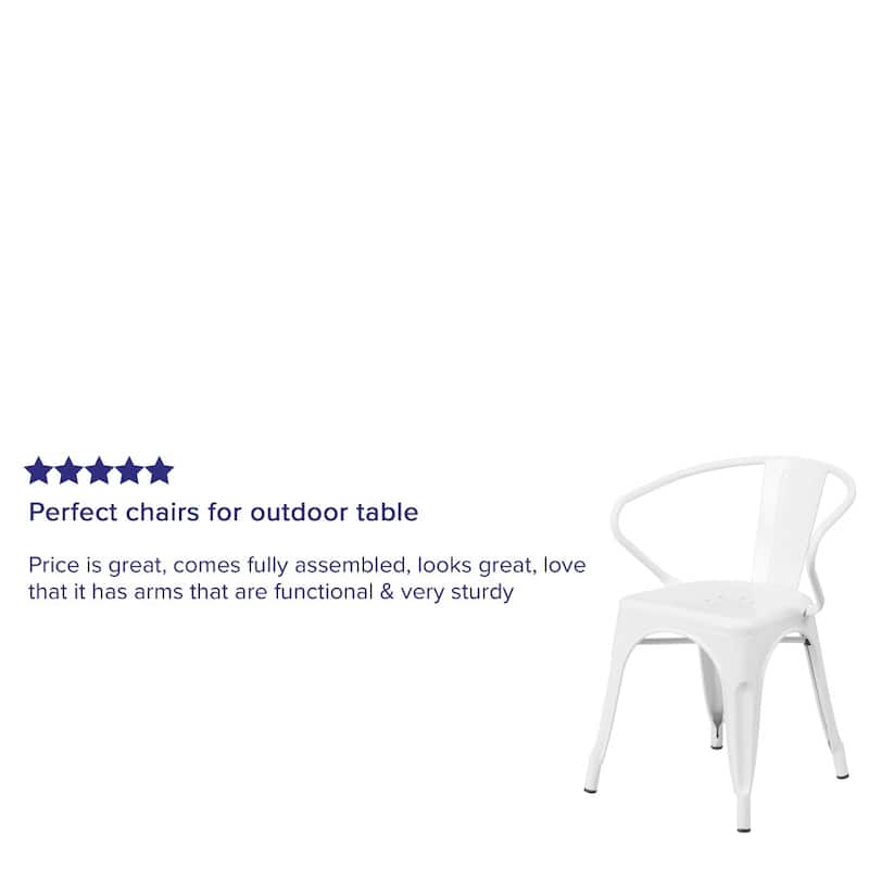 Metal Indoor-Outdoor Chair with Arms