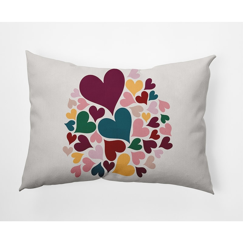 Hearts All Around Valentine's Day Decorative Indoor/Outdoor Pillow - 14" x 20" - Magenta