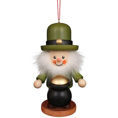 4.5" Brown and Green Christian Ulbricht Leprechaun Ornament Decoration