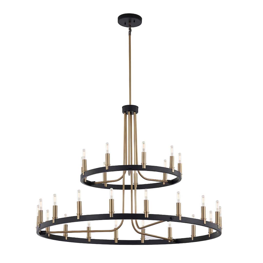 Justice Design Group Clayton 42" 2-Tier 27-Light Chandelier