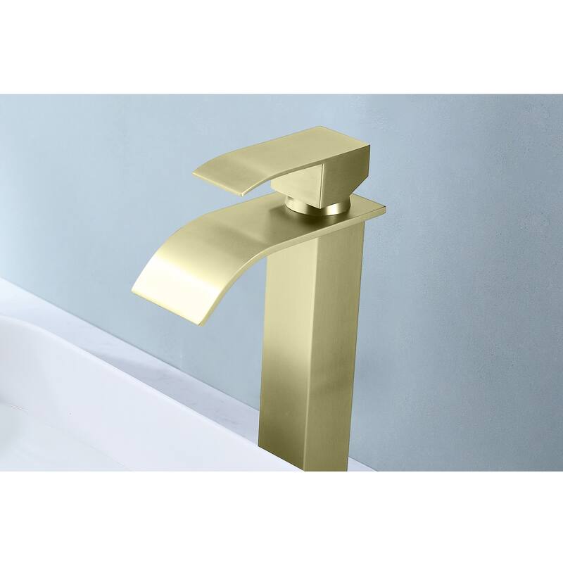 Waterfall Spout Single Handle Bathroom Sink Faucet