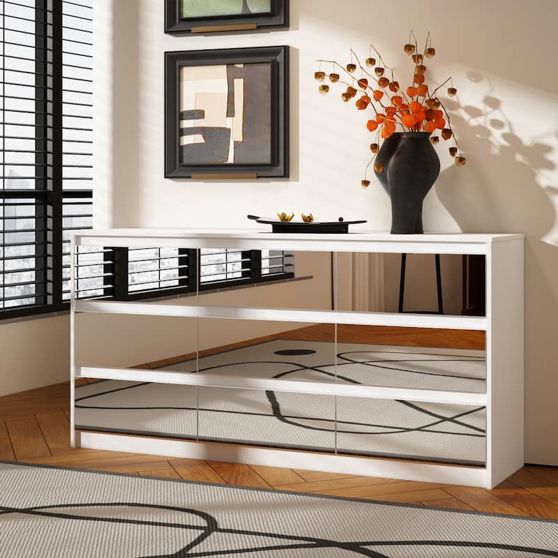 63"W 9 Drawer Dresser Accent Dresser for Living Room Bedroom Chest