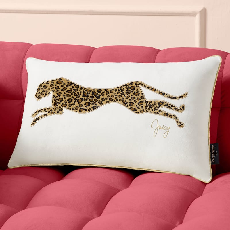 Juicy Couture Velvet Cheetah Pillow 14" x 24"