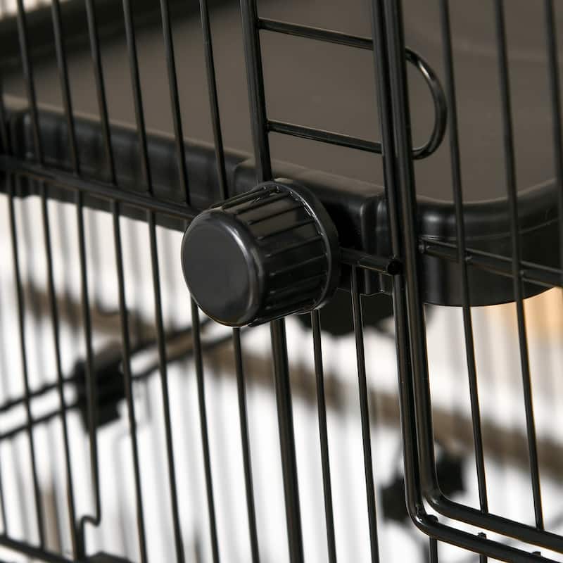 Small Animal Rabbit Cage,Spacious Pet House is designed for convenient cleaning - Black,White