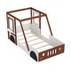 preview thumbnail 5 of 7, Car-Shaped Twin Bed for Kids with Playful Design and Safe Low Frame, White + Orange
