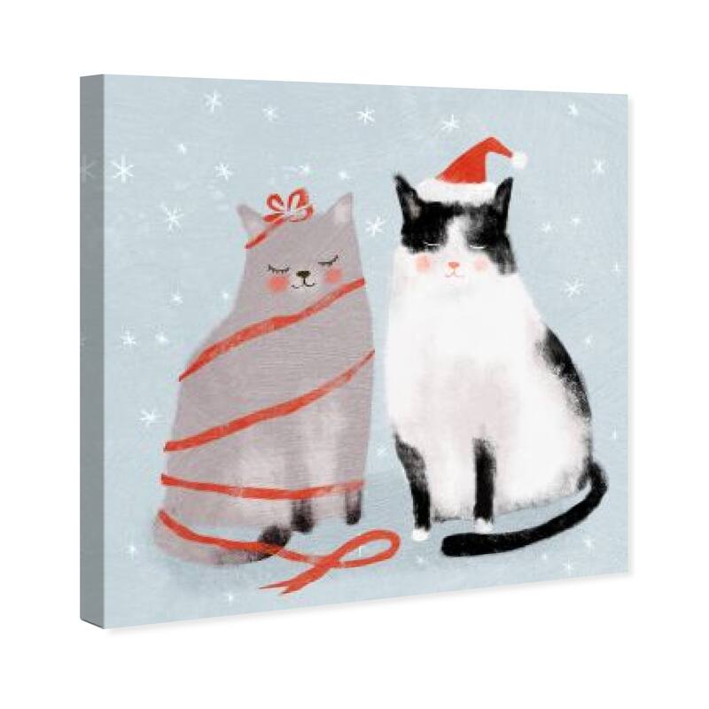 Wynwood Studio Canvas Animals Holiday Pair Blue and Pastel Blue Farmhouse Wall Art Canvas Print