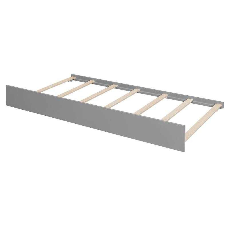 Solid Wood House Platform Bed Frame with Trundle Bed and Roof