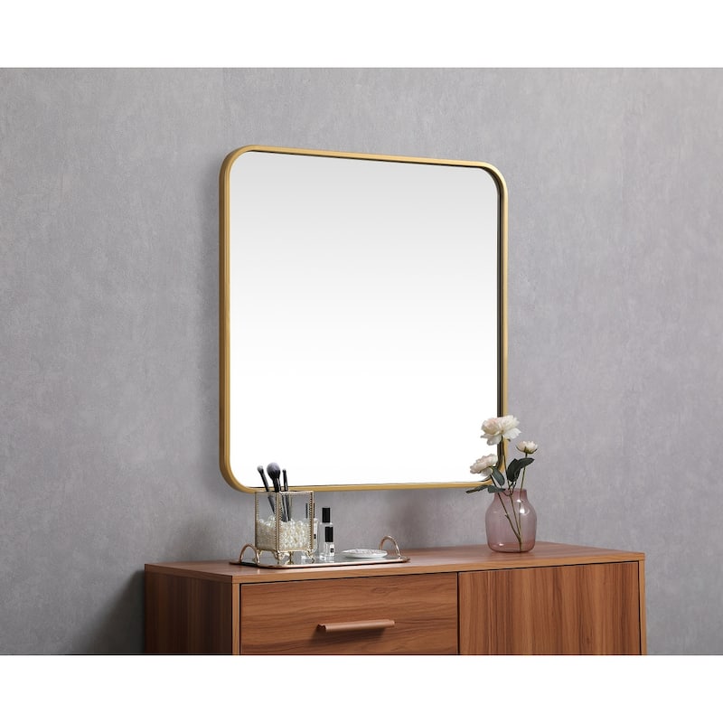 Indigo Home Soft corner metal square mirror 24x24 inch