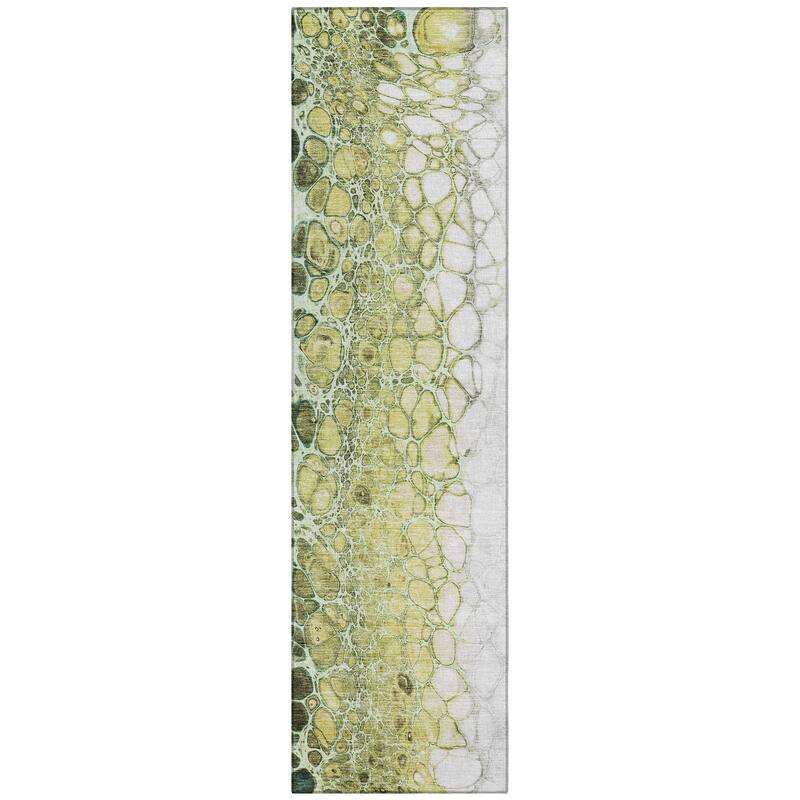 Machine Washable Indoor/ Outdoor Chantille Abstract Cobblestone Rug