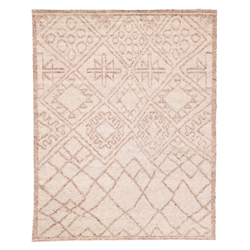 ECARPETGALLERY Hand-knotted Tangier Light Grey Wool Rug - 8'2 x 10'2
