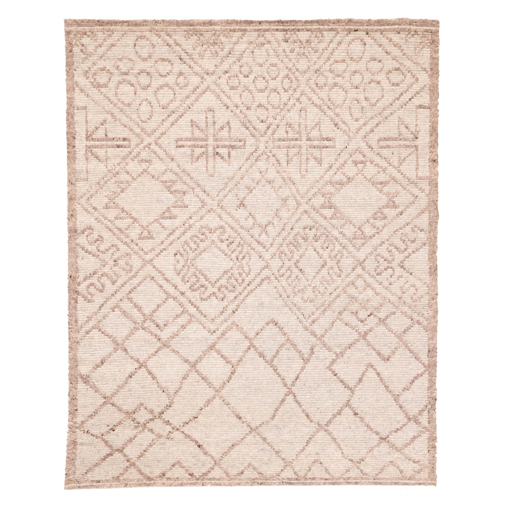 ECARPETGALLERY Hand-knotted Tangier Light Grey Wool Rug - 8'2 x 10'2