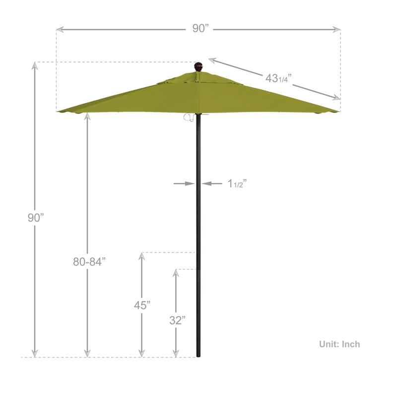 California Umbrella 7.5' Venture Series Patio Umbrella, Bronze Aluminum Pole Fiberglass Ribs Push Lift, Pacifica Pacific Blue