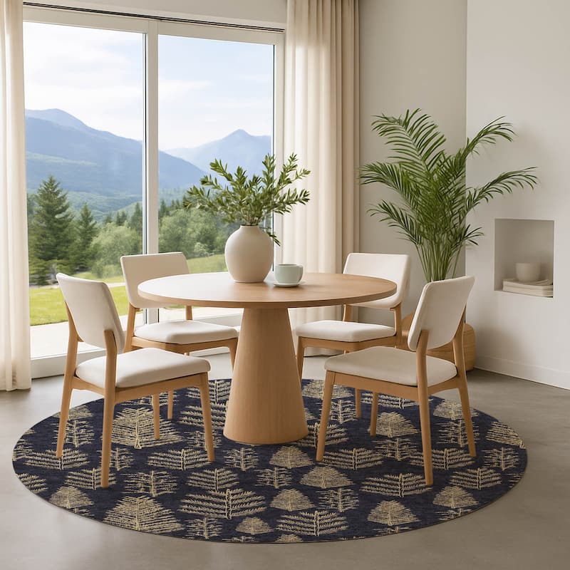 Premium Washable Super Soft Pinecone Mayfield Rug - Black - 8' x 8'
