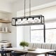 preview thumbnail 55 of 68, Kiro 5-light Farmhouse Linear Chandelier Faux Wood Dining Lighting with UL Certified - 36'' Matte Black
