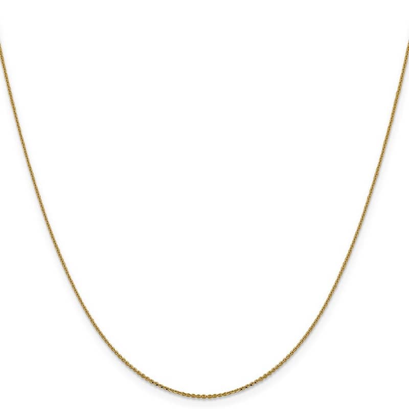 Curata 10k Yellow Gold 1.0mm Diamond Cut Cable Chain Necklace (Lobster)
